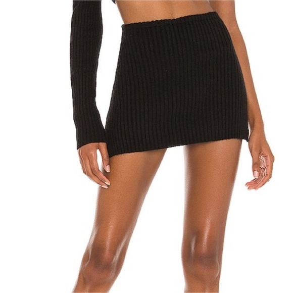 Danielle Guizio Dresses & Skirts - New! Danielle Guizio Rib Knit Mini Skirt in Onyx XS